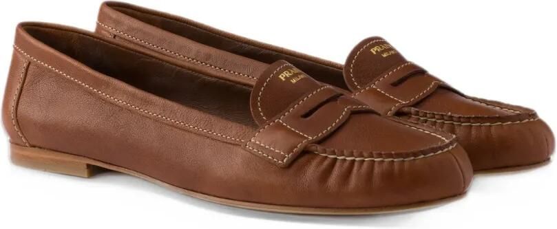 Prada leather loafers Bruin - Foto 5