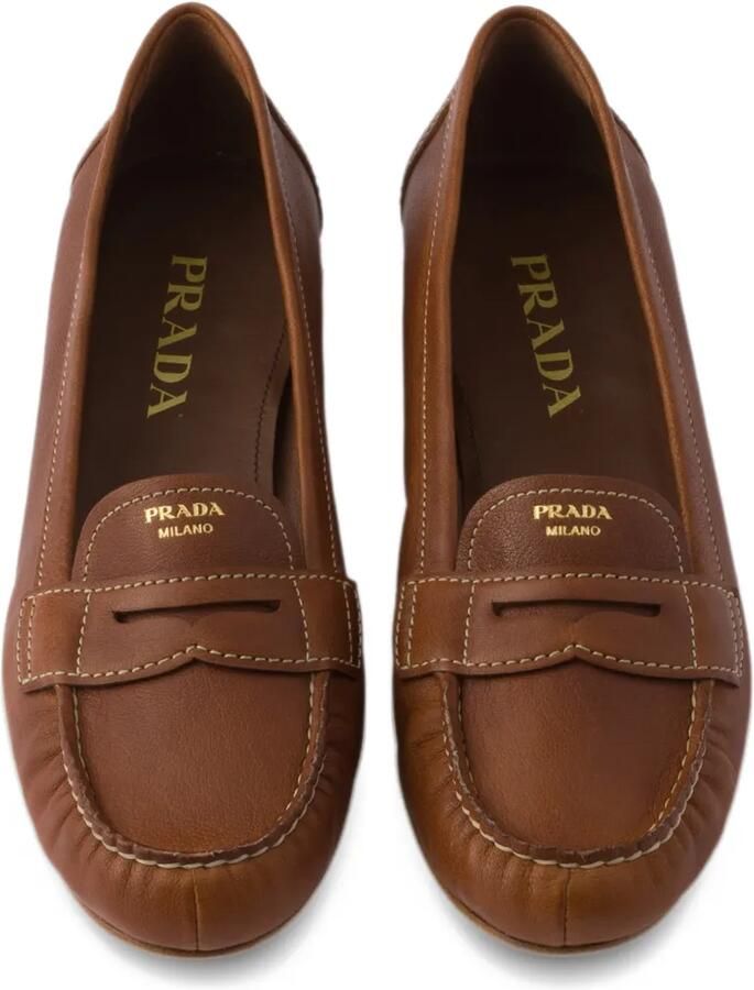 Prada leather loafers Bruin - Foto 2