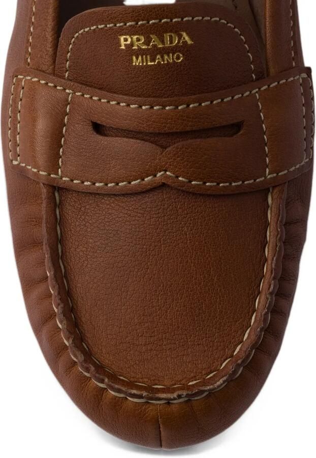 Prada leather loafers Bruin - Foto 3