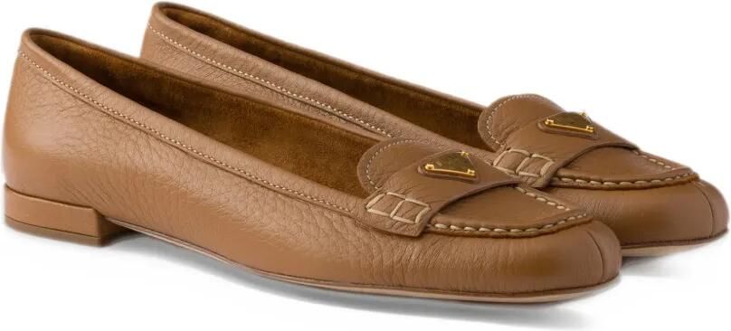 Prada leather loafers Bruin - Foto 4