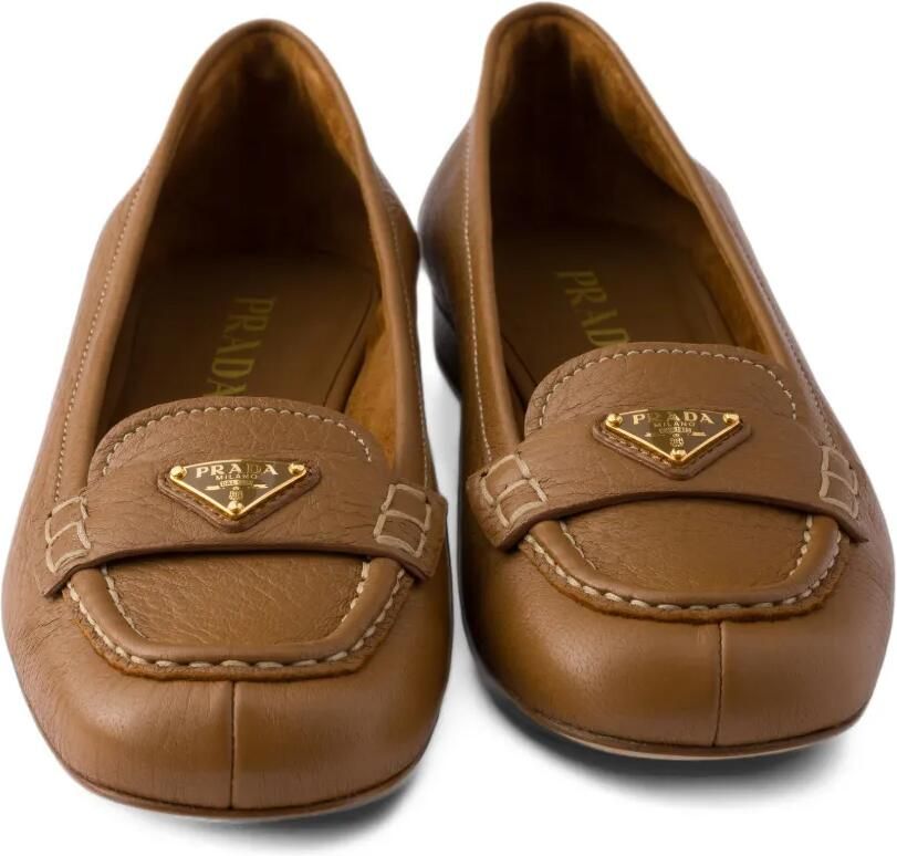 Prada leather loafers Bruin - Foto 2