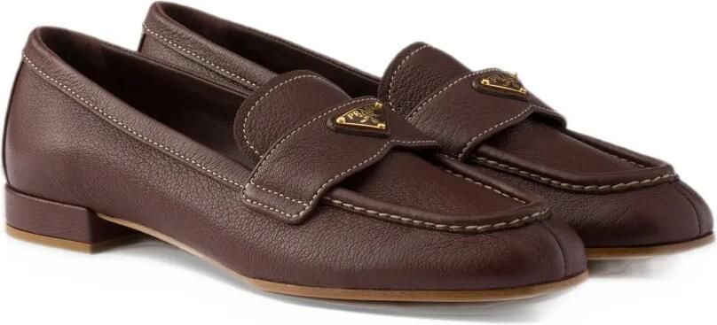 Prada leather loafers Bruin - Foto 4