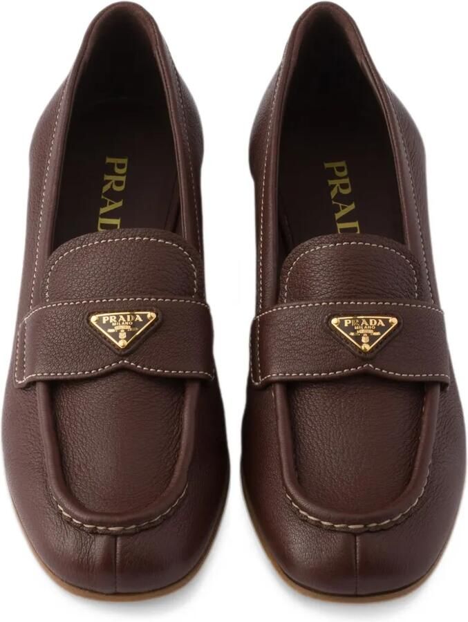 Prada leather loafers Bruin - Foto 3