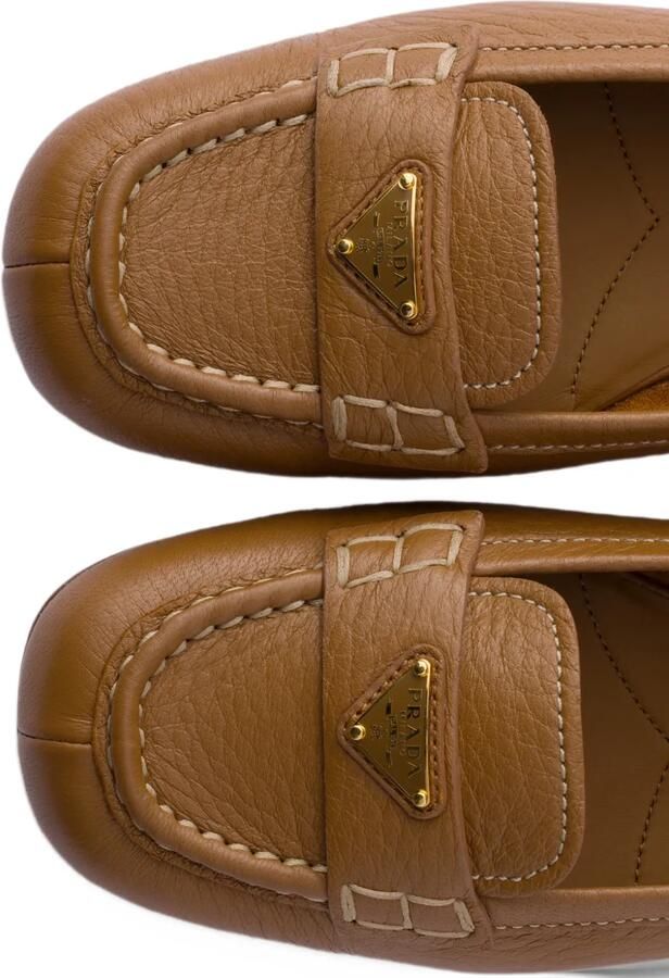 Prada leather loafers Bruin - Foto 3