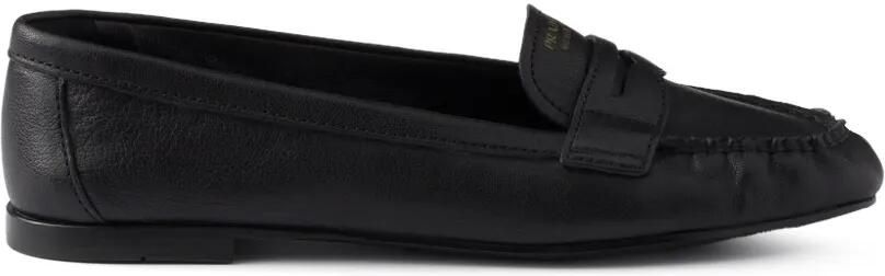 Prada leather loafers Zwart