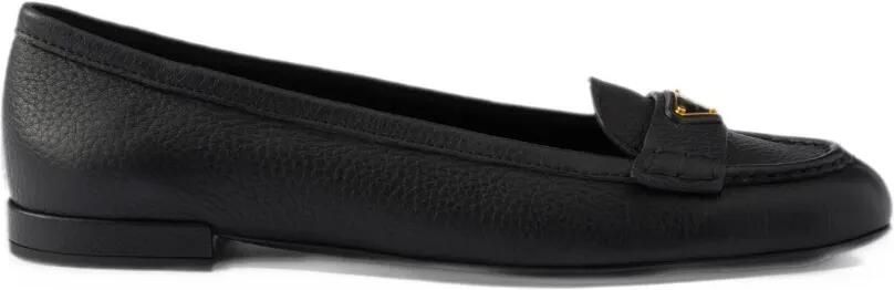 Prada leather loafers Zwart