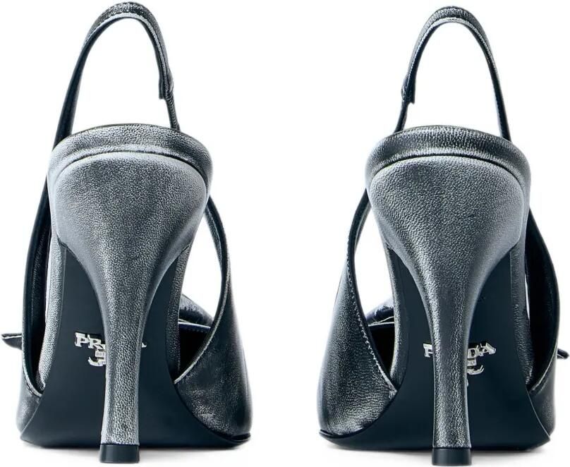 Prada leather slingback pumps Zilver - Foto 3