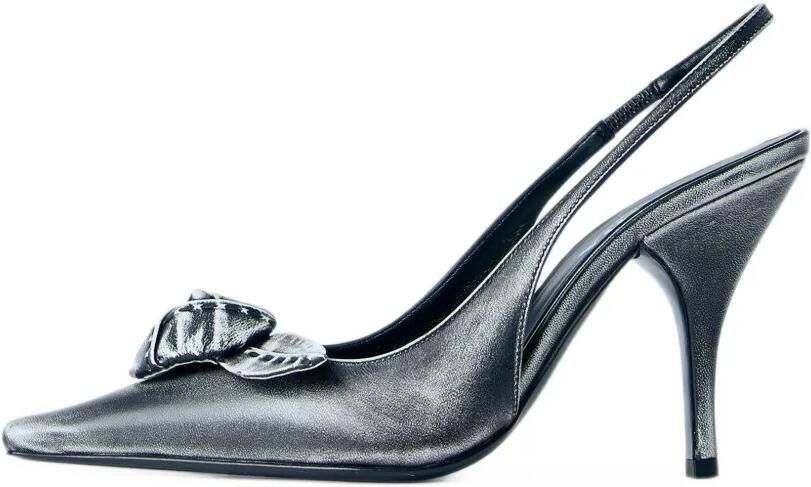 Prada leather slingback pumps Zilver - Foto 4
