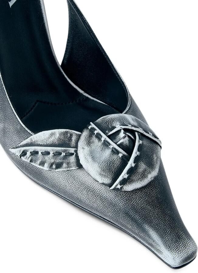 Prada leather slingback pumps Zilver - Foto 2