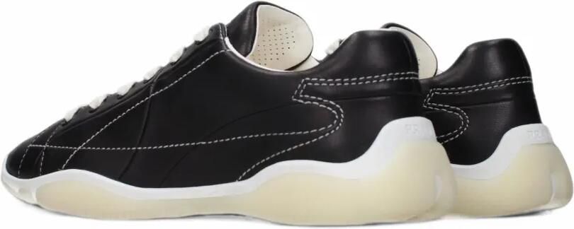 Prada leather sneakers Zwart - Foto 3