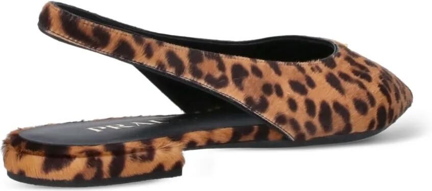 Prada Leren ballerina's met print Bruin - Foto 2
