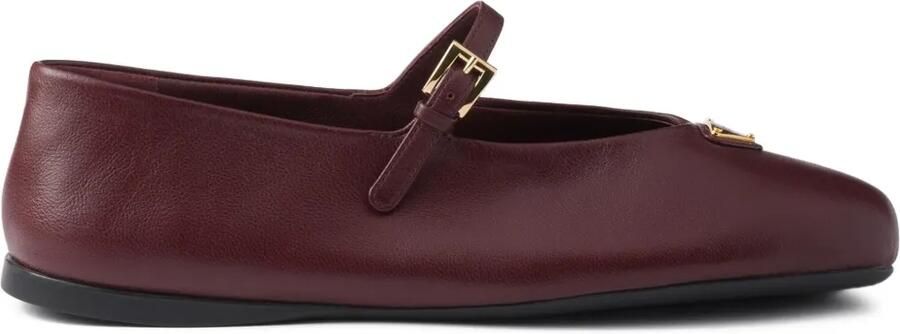 Prada Leren ballerina's Rood