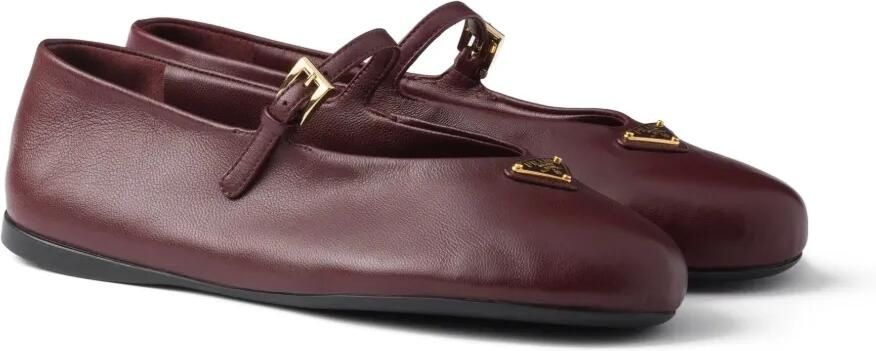 Prada Leren ballerina's Rood - Foto 5