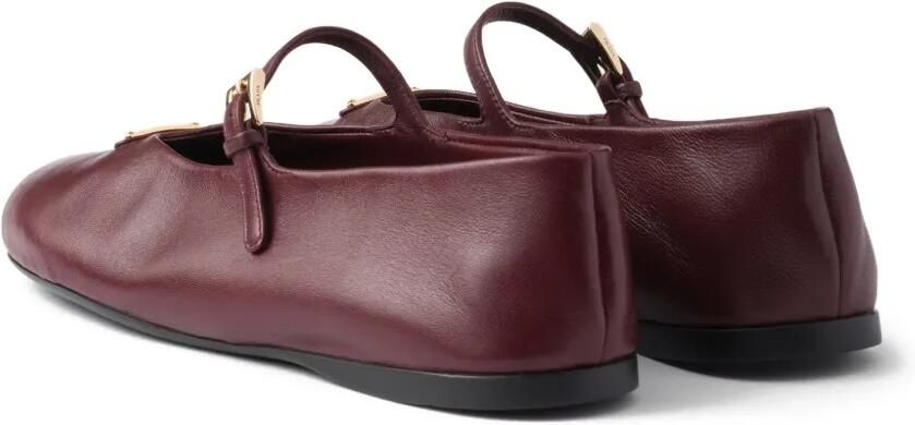 Prada Leren ballerina's Rood - Foto 4
