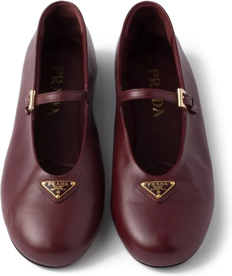 Prada Leren ballerina's Rood - Foto 2
