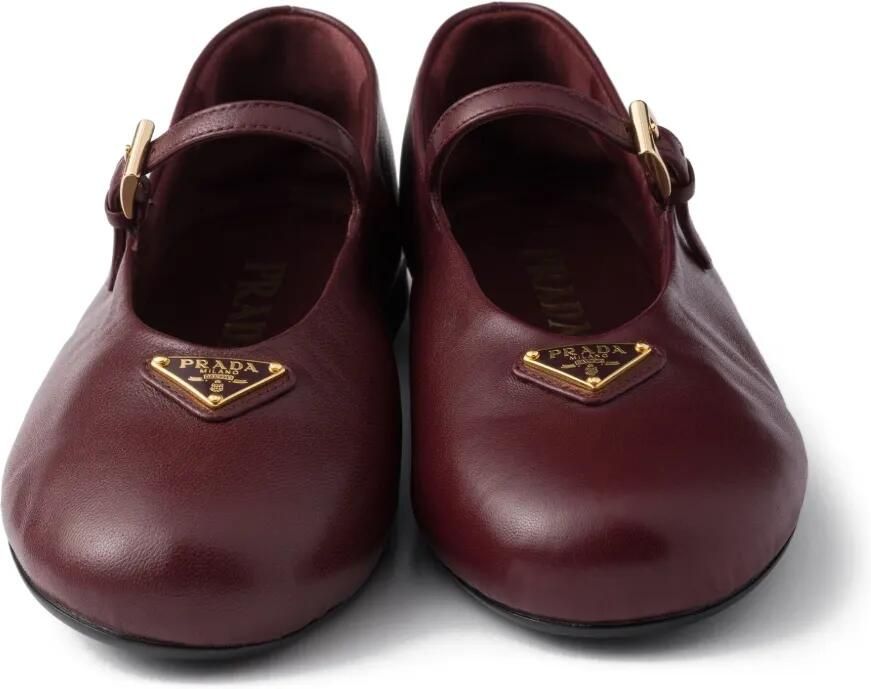 Prada Leren ballerina's Rood - Foto 3