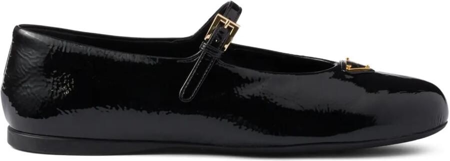 Prada Leren ballerina's Zwart