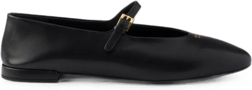 Prada Leren ballerina's Zwart