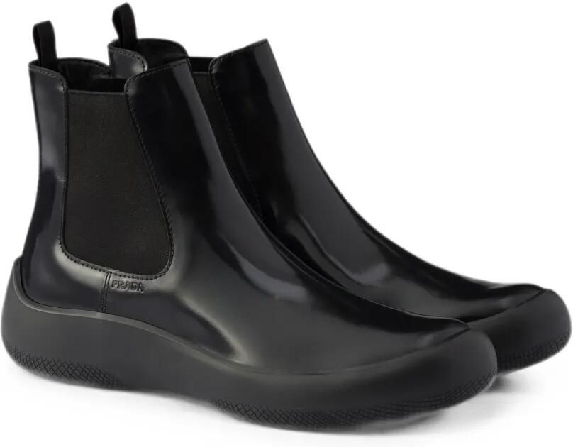 Prada Leren Chelsea boots Zwart - Foto 4
