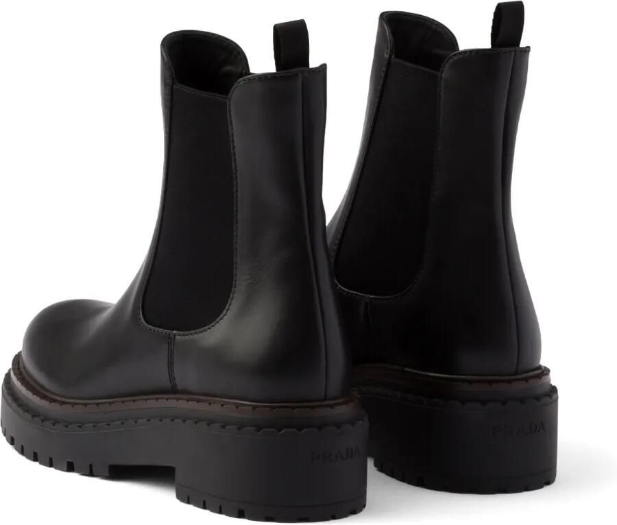 Prada Leren Chelsea laarzen Zwart - Foto 2