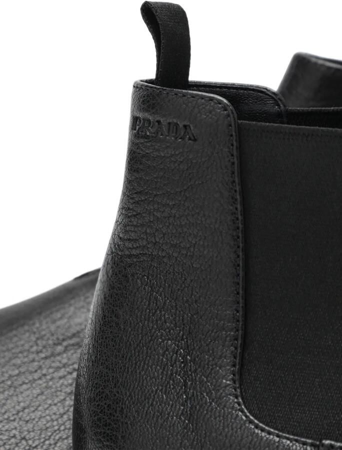 Prada Leren Chelsea laarzen Zwart - Foto 2