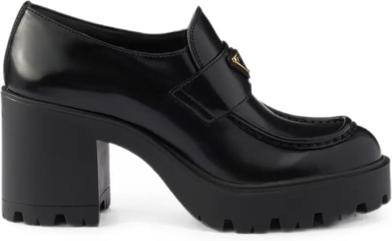 Prada Leren enkellaarzen Zwart