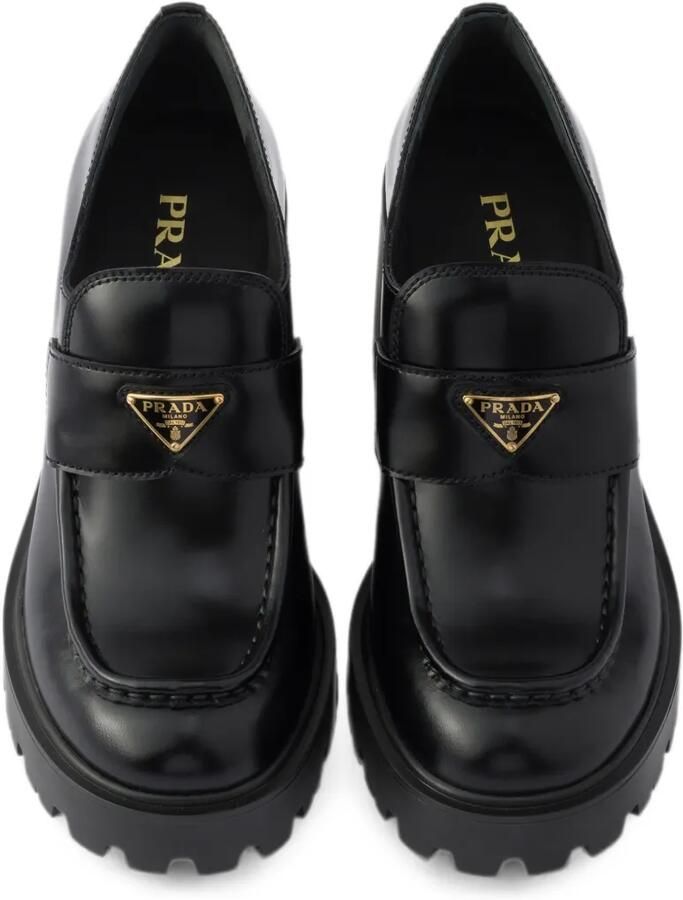 Prada Leren enkellaarzen Zwart - Foto 3