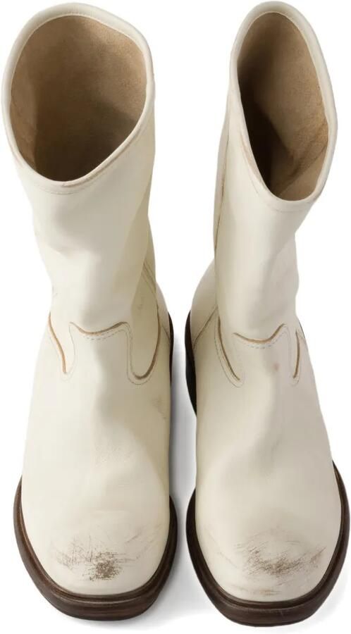 Prada Leren laarzen met pre-owned-effect Beige - Foto 5
