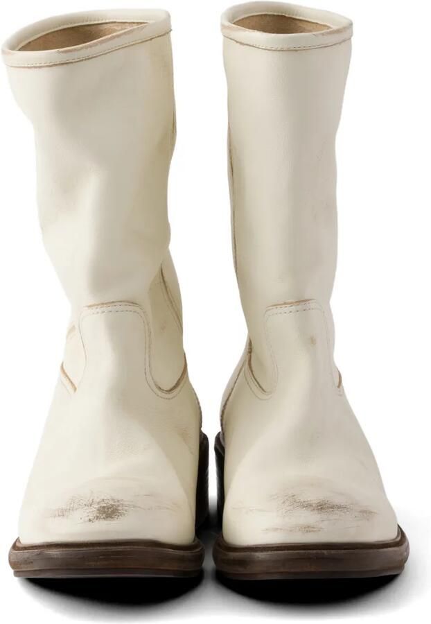 Prada Leren laarzen met pre-owned-effect Beige - Foto 4