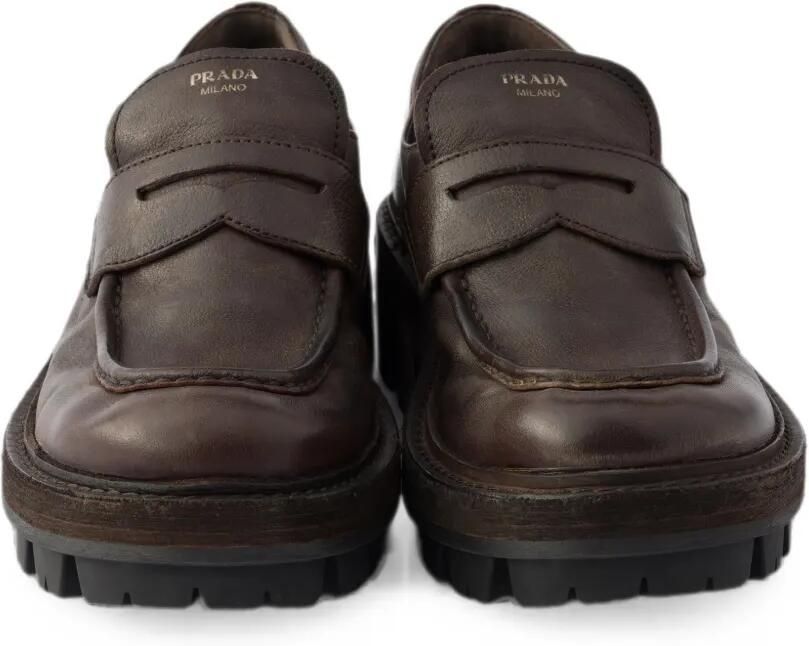 Prada Leren loafers Bruin - Foto 3