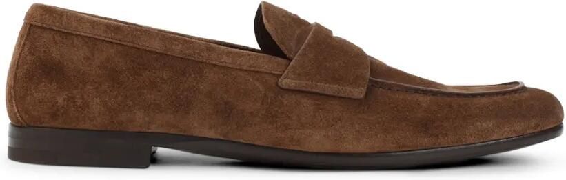 Prada Leren loafers met detail Bruin