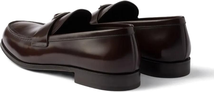 Prada Leren loafers met logo Bruin - Foto 3