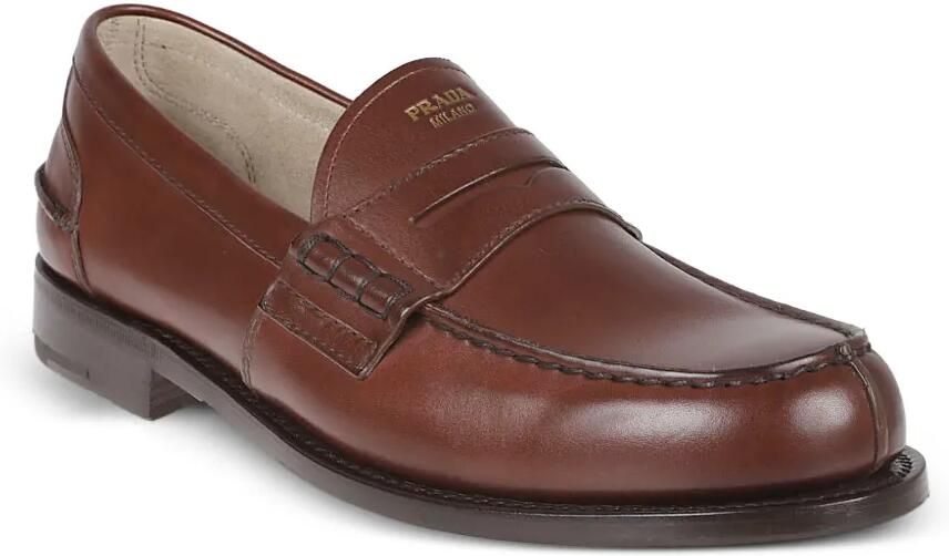 Prada Leren loafers met logo Bruin - Foto 2