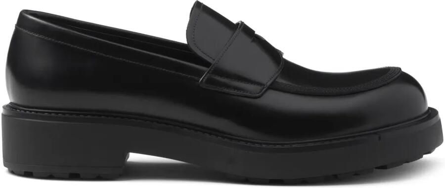 Prada Leren loafers Zwart