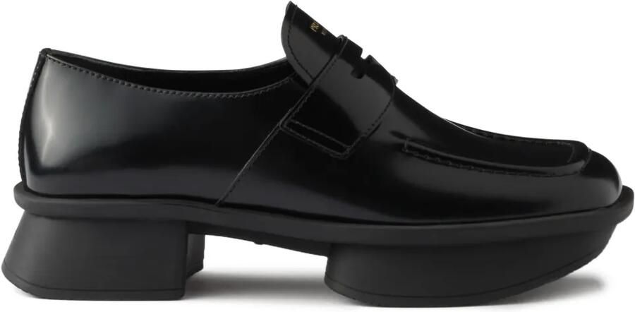 Prada Leren loafers Zwart