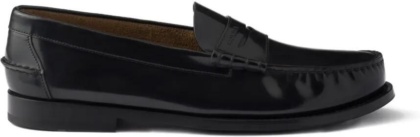 Prada Leren loafers Zwart