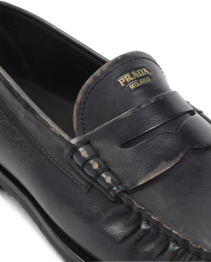 Prada Leren loafers Zwart - Foto 2