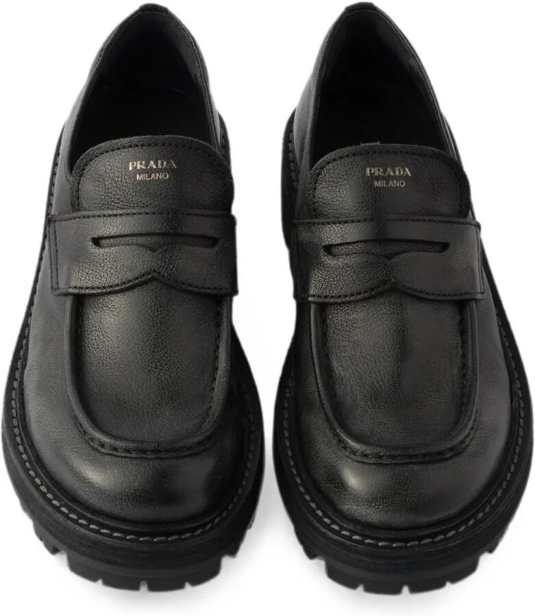 Prada Leren loafers Zwart - Foto 2