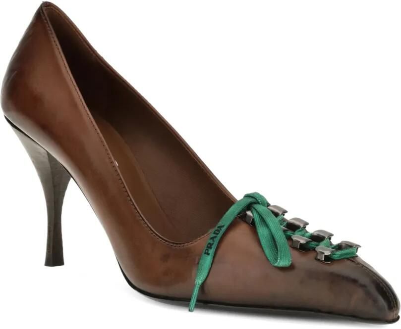 Prada Leren pumps Bruin - Foto 2