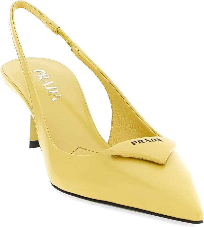 Prada Leren pumps Geel - Foto 2