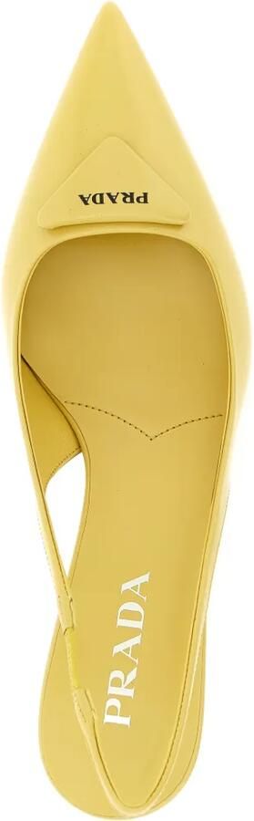 Prada Leren pumps Geel - Foto 4
