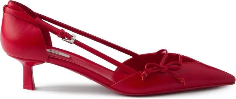 Prada Leren pumps met open zijkant Rood