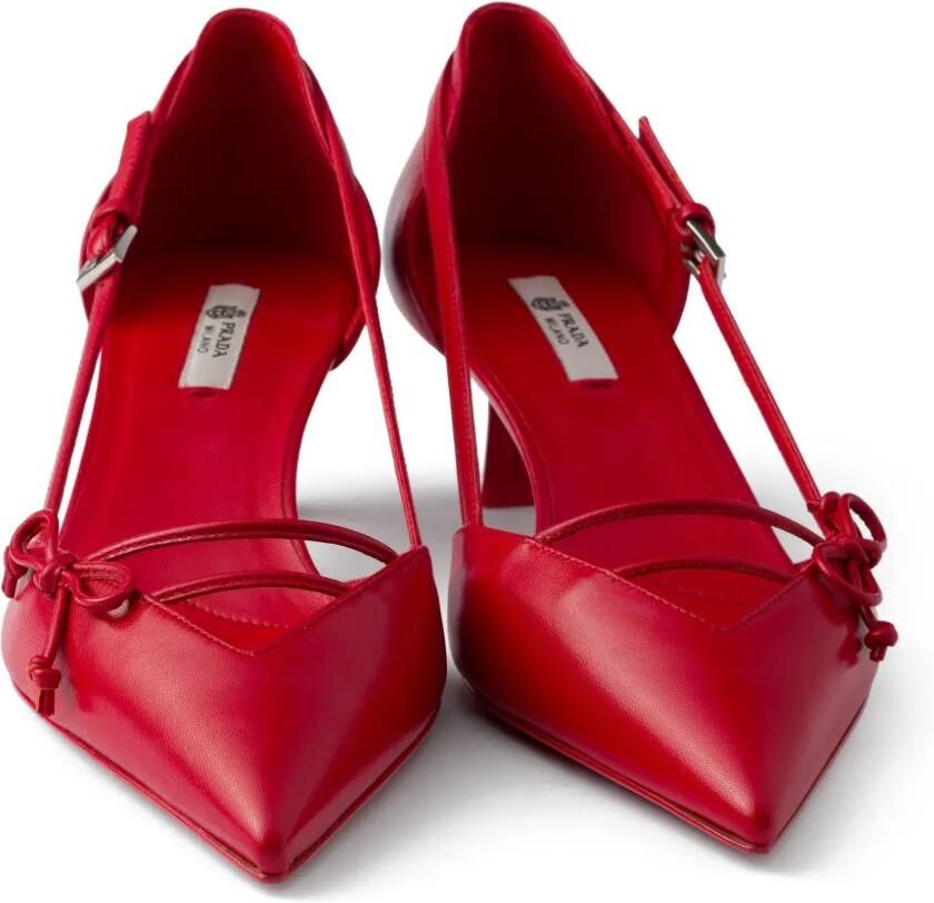 Prada Leren pumps met open zijkant Rood - Foto 2