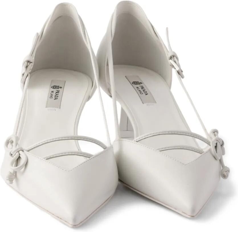 Prada Leren pumps met open zijkant Wit - Foto 2