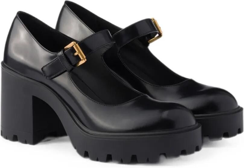 Prada Leren pumps Zwart - Foto 4