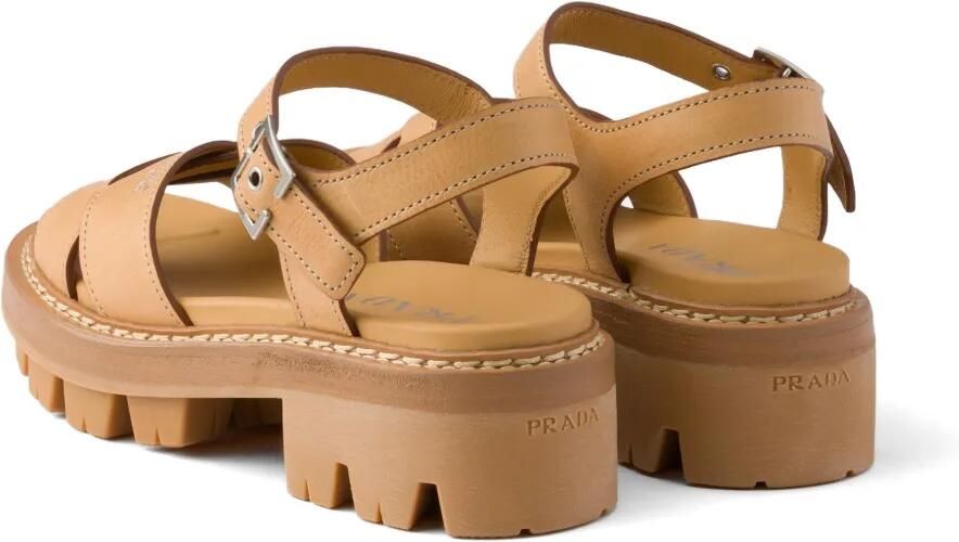Prada Leren sandalen Beige - Foto 4