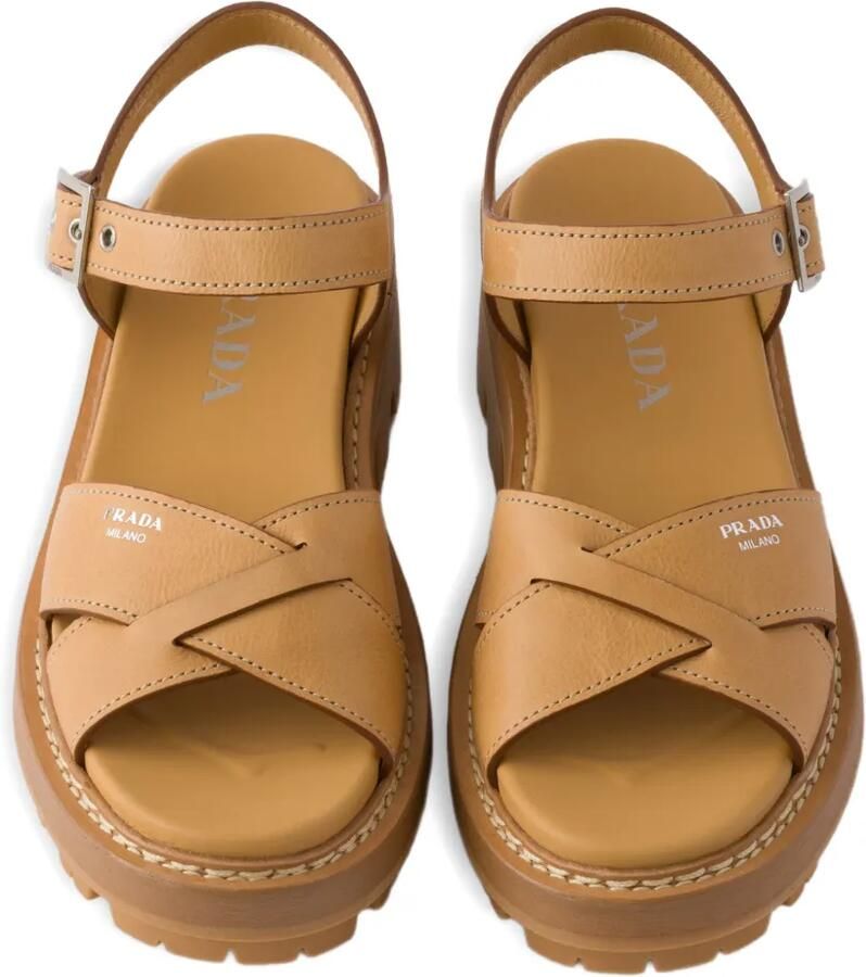 Prada Leren sandalen Beige - Foto 2