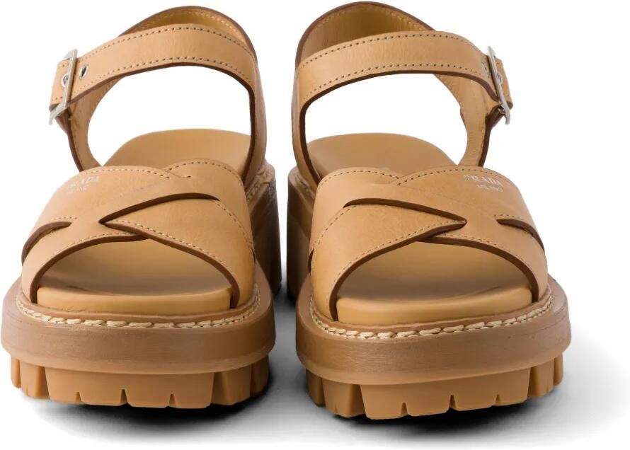 Prada Leren sandalen Beige - Foto 3