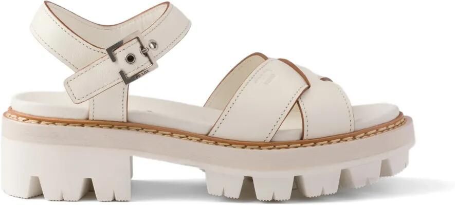 Prada Leren sandalen Beige