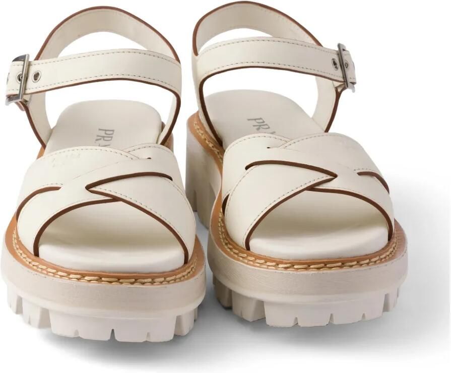 Prada Leren sandalen Beige - Foto 3